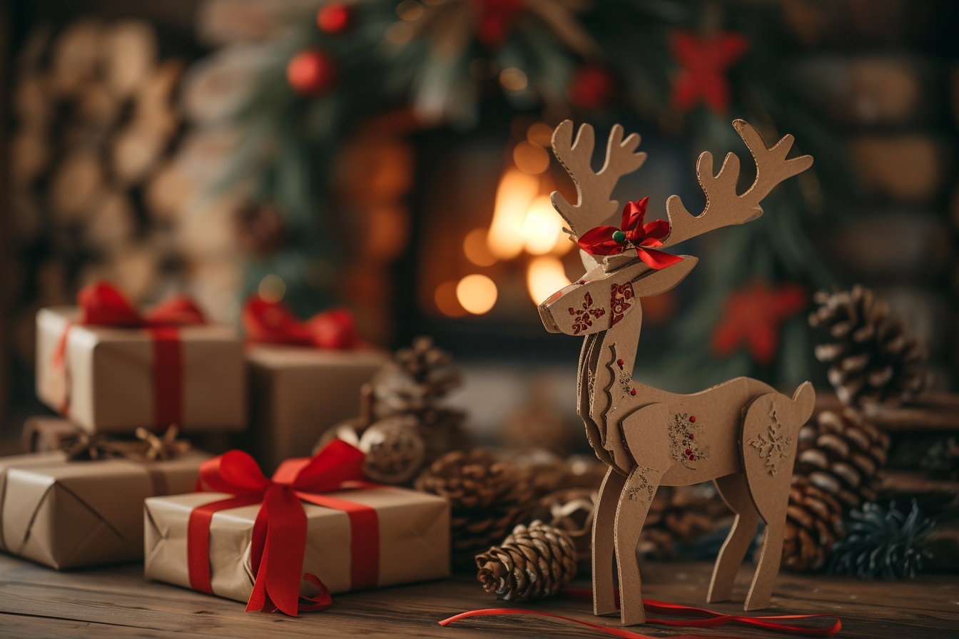The charm of cardboard reindeer for a successful decoration